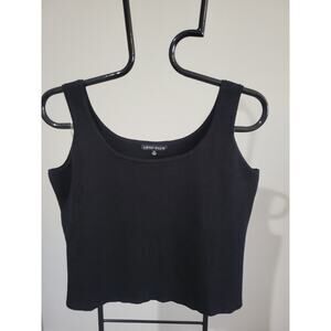 Love Ellie Black Crop Tank Knit Top Size XL Rayon Poly Nylon Blend NWOT